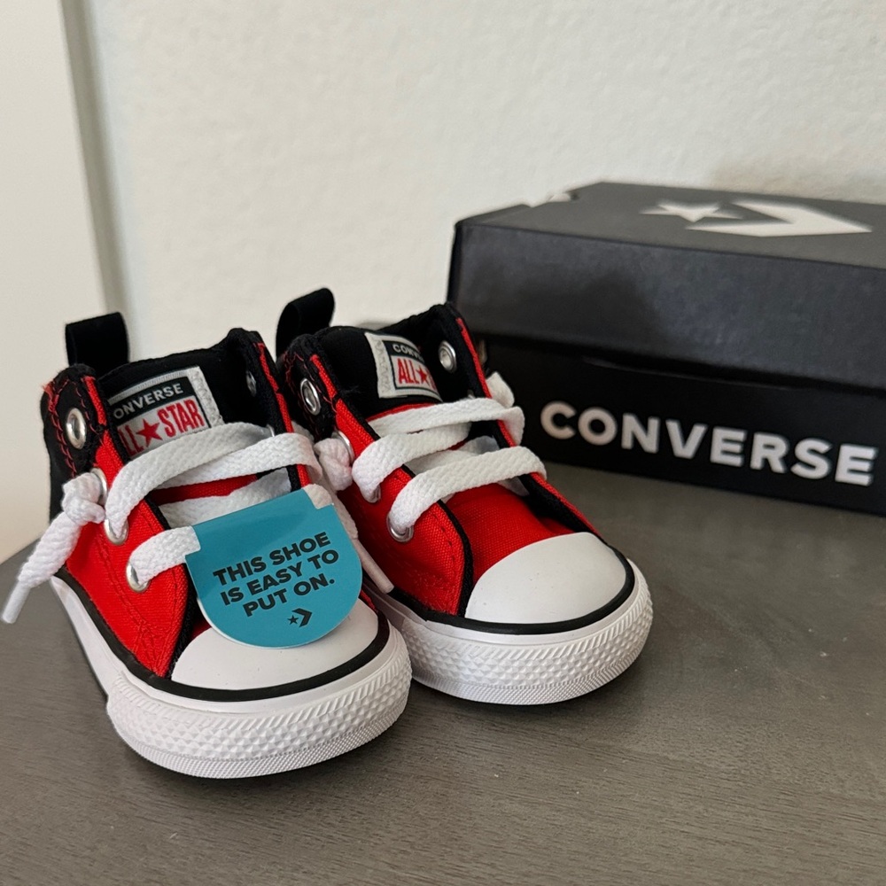 Converse Kids Red and Black Sneakers